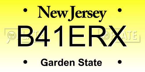 B41ERX New Jersey License Plate
