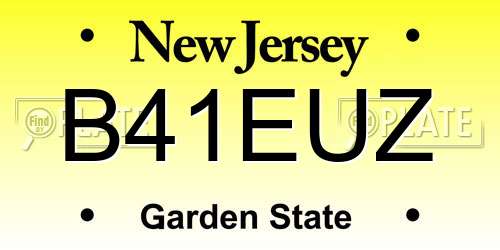 B41EUZ New Jersey License Plate