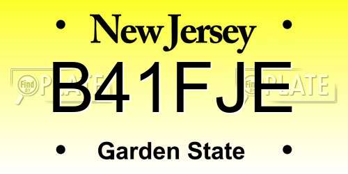 B41FJE New Jersey License Plate