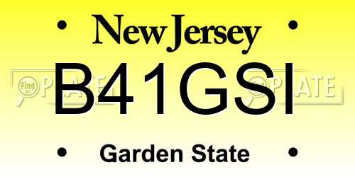 B41GSI New Jersey License Plate