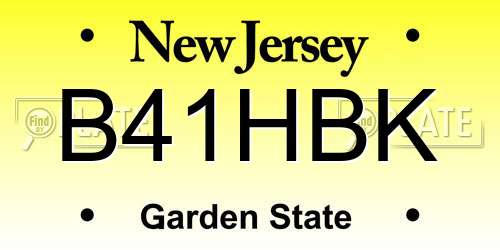 B41HBK New Jersey License Plate