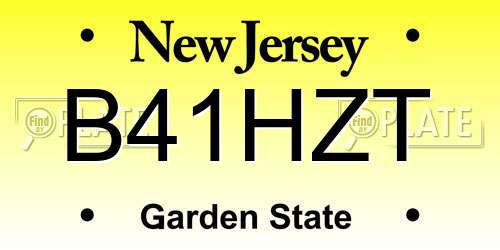 B41HZT New Jersey License Plate