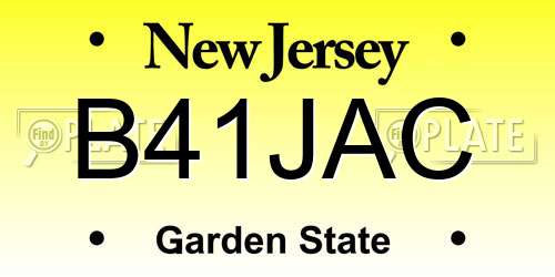 B41JAC New Jersey License Plate