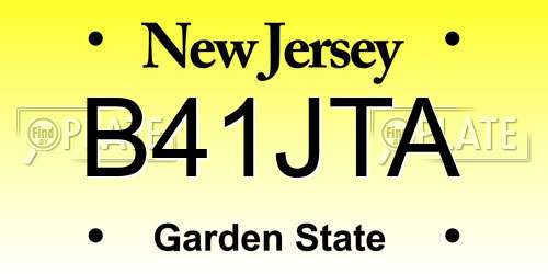 B41JTA New Jersey License Plate