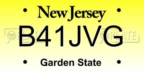 B41JVG New Jersey License Plate
