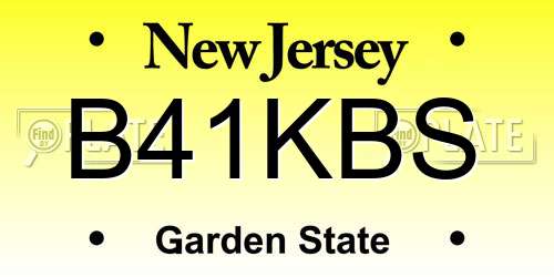 B41KBS New Jersey License Plate
