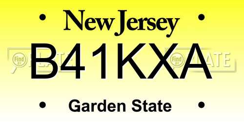 B41KXA New Jersey License Plate