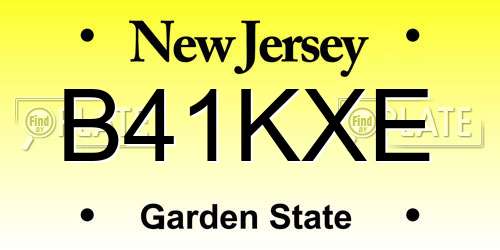 B41KXE New Jersey License Plate