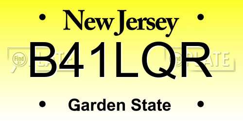 B41LQR New Jersey License Plate