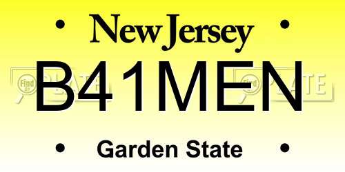 B41MEN New Jersey License Plate