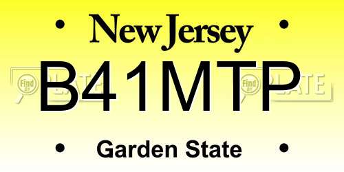 B41MTP New Jersey License Plate