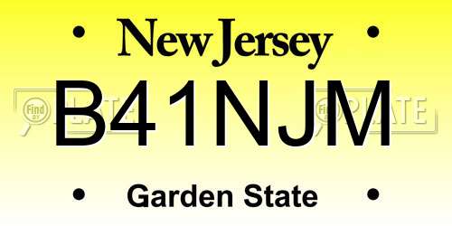 B41NJM New Jersey License Plate