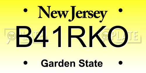 B41RKO New Jersey License Plate