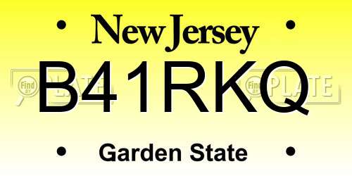 B41RKQ New Jersey License Plate