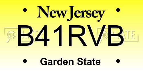 B41RVB New Jersey License Plate