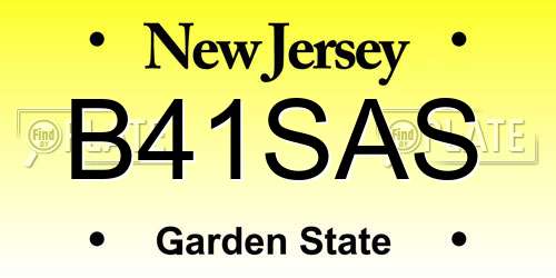 B41SAS New Jersey License Plate