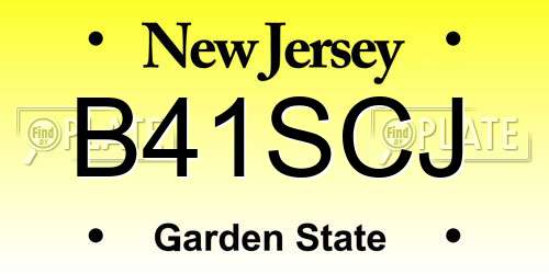 B41SCJ New Jersey License Plate