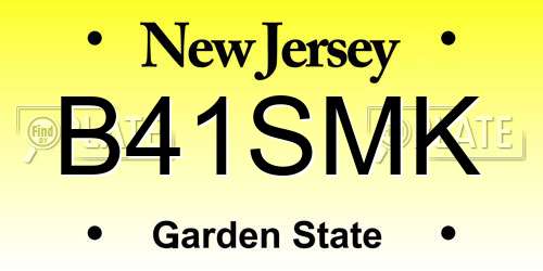 B41SMK New Jersey License Plate