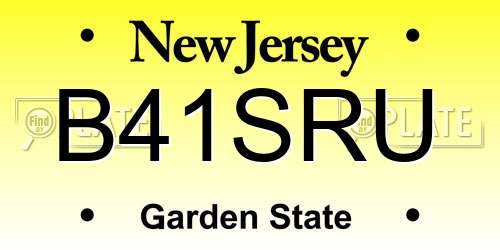 B41SRU New Jersey License Plate