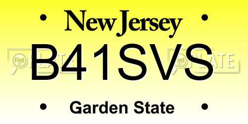 B41SVS New Jersey License Plate