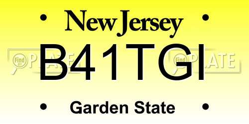 B41TGI New Jersey License Plate