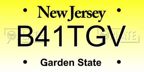 B41TGV New Jersey License Plate