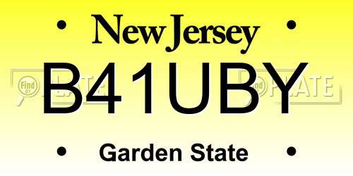 B41UBY New Jersey License Plate