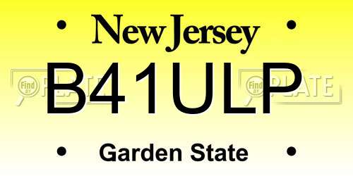 B41ULP New Jersey License Plate