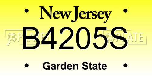 B4205S New Jersey License Plate