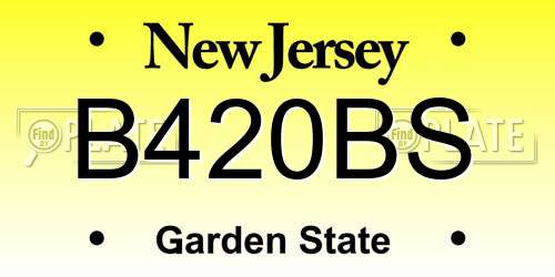B420BS New Jersey License Plate