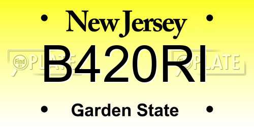 B420RI New Jersey License Plate