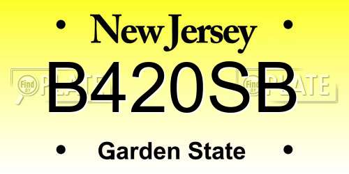 B420SB New Jersey License Plate