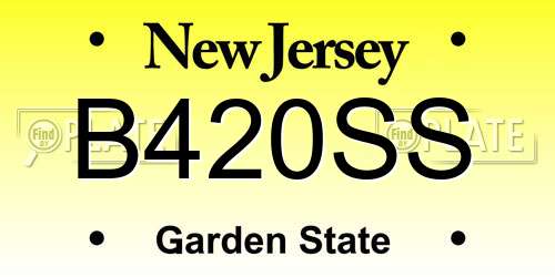 B420SS New Jersey License Plate