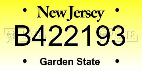 B422193 New Jersey License Plate