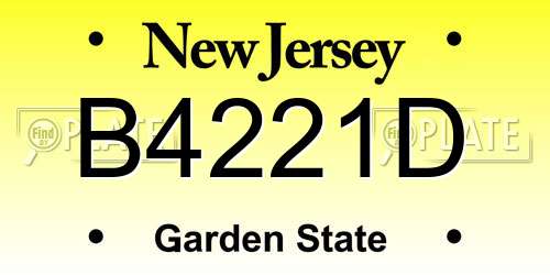 B4221D New Jersey License Plate