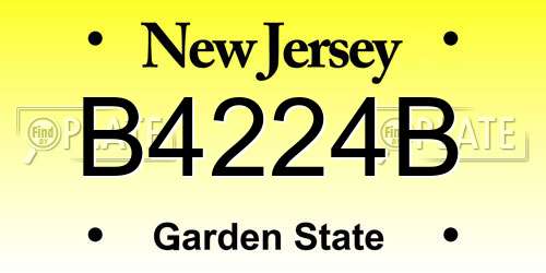 B4224B New Jersey License Plate
