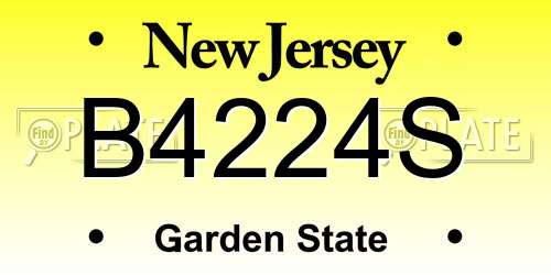 B4224S New Jersey License Plate