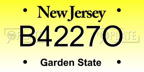B4227O New Jersey License Plate