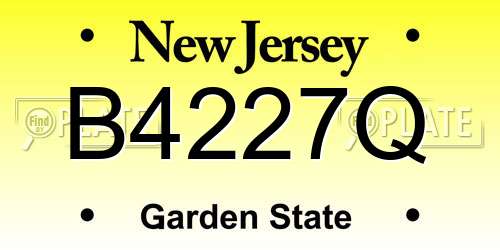 B4227Q New Jersey License Plate