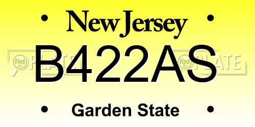 B422AS New Jersey License Plate