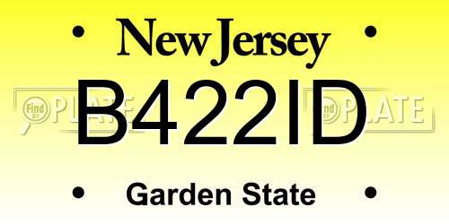 B422ID New Jersey License Plate