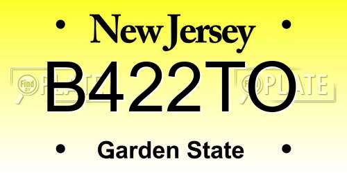 B422TO New Jersey License Plate