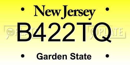 B422TQ New Jersey License Plate