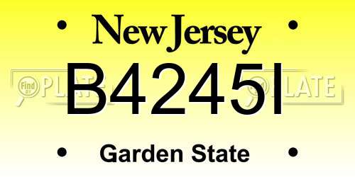 B4245I New Jersey License Plate