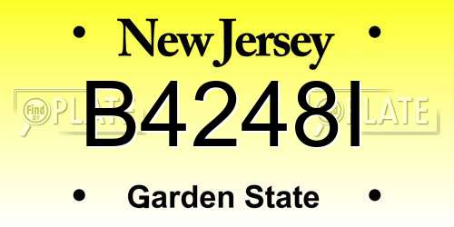 B4248I New Jersey License Plate