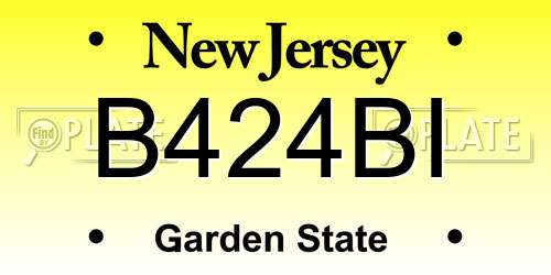 B424BI New Jersey License Plate
