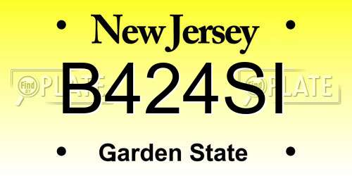 B424SI New Jersey License Plate
