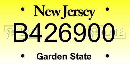 B426900 New Jersey License Plate