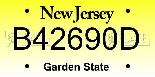 B42690D New Jersey License Plate