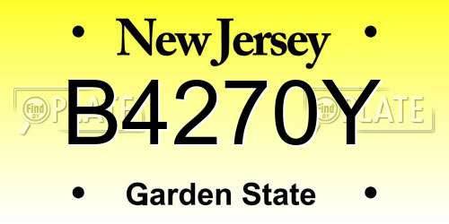 B4270Y New Jersey License Plate
